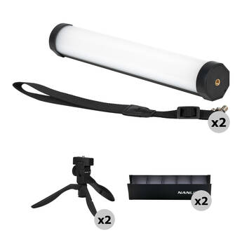 Nanlite PavoTube II 6C RGB LED Tube Light (10", Desktop Directional 2-Light Kit)