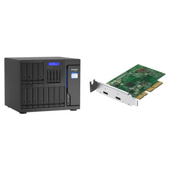 QNAP TVS-h1688X 16-Bay NAS Enclosure with Dual-Port Thunderbolt 3 Expansion Card