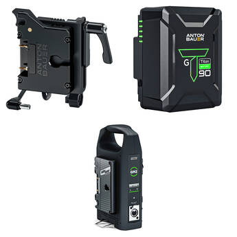 Anton/Bauer Titon Micro 90 Battery with Dual Charger & Sony FX6 Battery Slide Kit (Gold Mount)