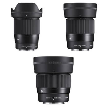 Sigma 16mm, 30mm, and 56mm f/1.4 DC DN Contemporary Lenses Kit for FUJIFILM X