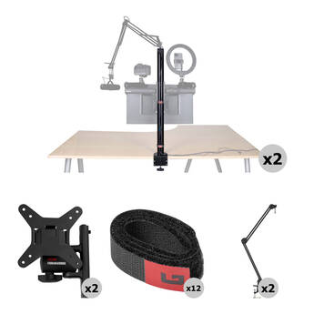 Gator Creator Tree Tower Dual Interview Rig Kit with Monitor Mounts & Mic Boom Stands (31")