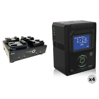 Core SWX 98Wh Helix Max 4-Battery + Fleet Quad Mini Charger Kit (V-Mount)