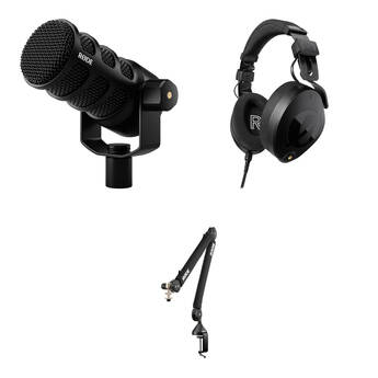 RODE PodMic USB and XLR Microphone Kit with PSA1+ Pro Studio Arm & NTH-100 Headphones