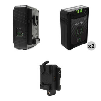Core SWX NANO Micro 50 Li-Ion 2 x Batteries + Dual Travel Charger Kit for RED KOMODO (V-Mount)