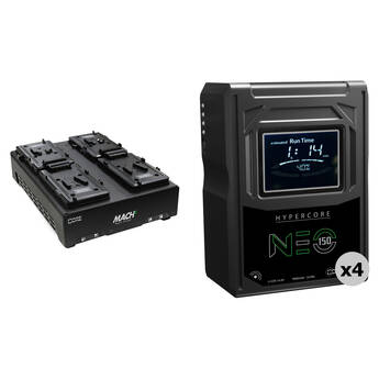Core SWX Hypercore NEO 150 Mini 147Wh 4-Battery Kit with Quad Charger (V-Mount)