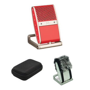Tula Microphones The Tula Mic Kit with Windshield and Nylon Carry Case (Red)