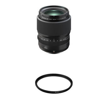 FUJIFILM GF 80mm f/1.7R WR Lens with 77mm Filter Kit