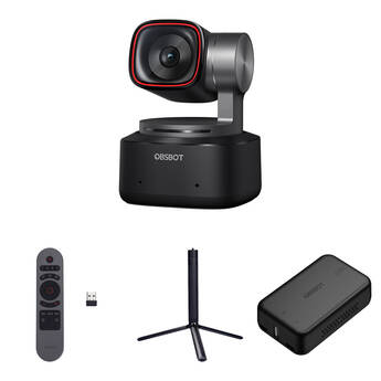 OBSBOT Tiny 2 AI-Powered PTZ 4K Webcam with Remote Control, Tripod. and HDMI Adapter