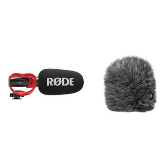RODE VideoMic GO II-H Analog/USB Camera-Mount Shotgun Mic Outdoor Kit with Furry Windshield
