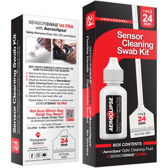 Photographic Solutions Sensor Cleaning Swab Kit (24mm Swab, Aeroclipse Solution)