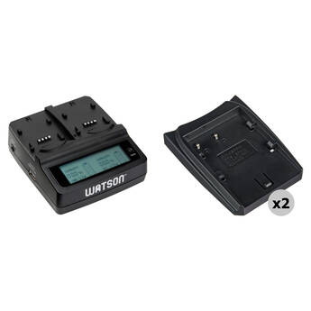 Watson Duo LCD Charger II with 2 x Adapter Plate for BP-500 Series