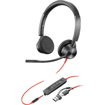 Poly Blackwire 3325 Stereo USB-C Headset with USB-C to USB-A Adapter (Microsoft Teams Certified)