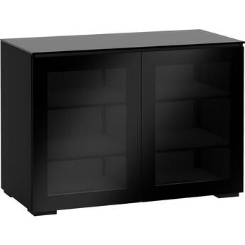 Salamander Designs Oslo 323 Chameleon 2-Door AV Cabinet with 4 Adjustable Shelves (Black Glass)
