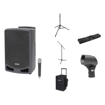 Samson Expedition XP312w-D Portable PA System Kit with Wireless Microphone, Stands, and Transport Bags (D: 542 to 566 MHz)