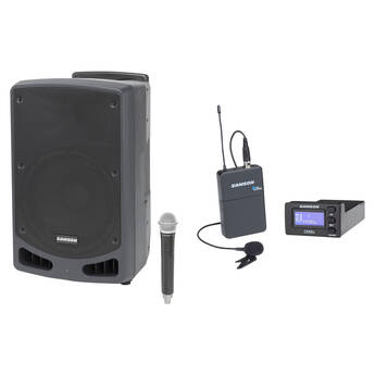 Samson Expedition XP312w Portable PA Kit with Concert 88a Wireless Lavalier Mic System (Band D: 542 to 566 MHz)