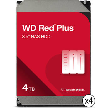WD 4TB Red Plus 5400 rpm SATA III 3.5" Internal NAS HDD (4-Pack)