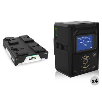 Core SWX Helix Max 98Wh 4-Battery + GT8 Quad Charger Kit (Gold Mount)