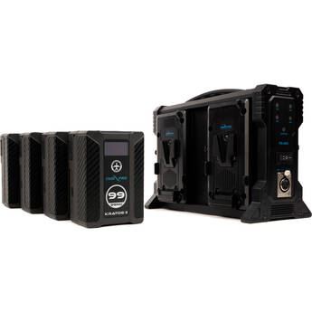 IndiPRO Tools Kratos II Kit with 4 V-Mount Batteries and 4-Bay Charger (99Wh)