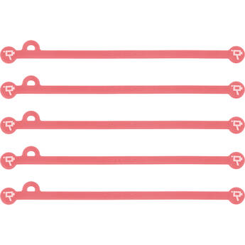 Wooden Camera Cine Mag Ties (5-Pack, Neon Orange/Pink, 6.8")