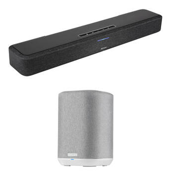 Denon Home Sound Bar SB550 and Home 150 Wireless Speaker Kit (Black/White)