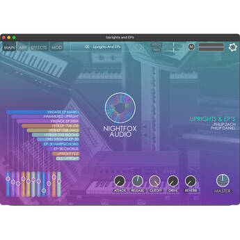 Nightfox Audio Uprights and EPS Electric Piano Virtual Instrument Software Plug-In