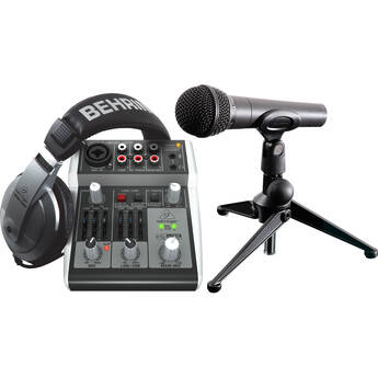 Behringer PODCASTUDIO 2 USB Complete Podcast Studio Bundle with USB Mixer, Microphone & Headphones