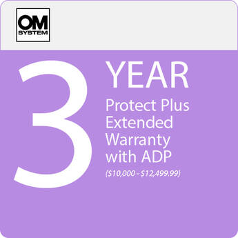 OM SYSTEM 3-Year Protect Plus Support with ADP for Photo and Video Camera and Lens Bundles (Point-of-Sale, $10,000-$12,4999.99)