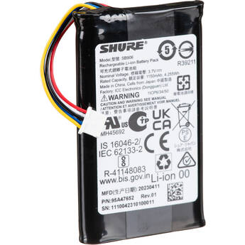 Shure SB906 Battery for neXt 2 MXW1X Hybrid Bodypack or MXW6X Boundary Mic