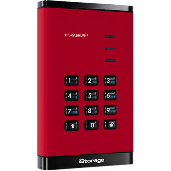 Istorage 1TB diskAshur3 USB 3.2 Gen 1 Encrypted Portable Hard Drive (Red)