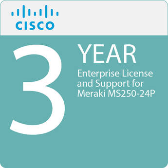 Cisco 3-Year Enterprise License and Support for Meraki MS250-24P