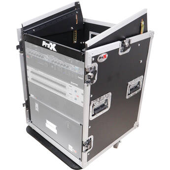 ProX 14 RU Vertical Amp Rack with 10 RU Top Mixer DJ Combo Flight Case