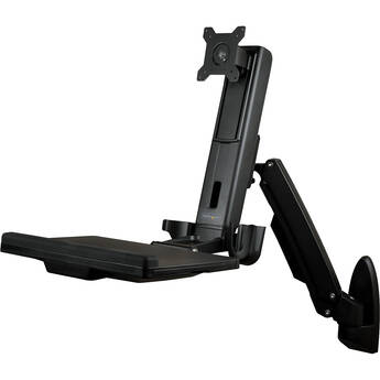 StarTech Adjustable Wall Mount Sit-Stand Workstation (Black, TAA Compliant)