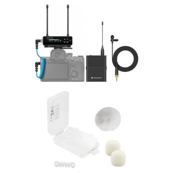 Sennheiser EW-DP ME 2 SET Camera-Mount Digital Wireless Omni Lavalier Mic System with White Outdoor Kit (Q1-6: 470 to 526 MHz)