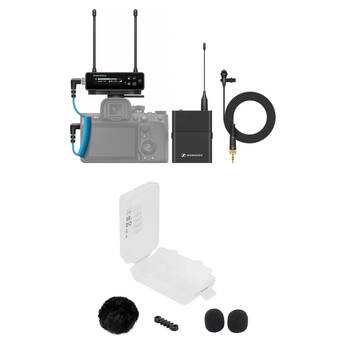 Sennheiser EW-DP ME 2 SET Camera-Mount Digital Wireless Omni Lavalier Mic System with Black Outdoor Kit (R1-6: 520 to 576 MHz)