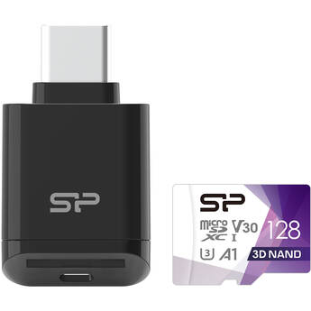 Silicon Power 128GB Superior Pro UHS-I microSDXC Memory Card with Card Reader