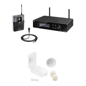Sennheiser SW2-ME2 Wireless Lavalier Microphone System with Outdoor Wind Protection (White Fur, A: 548 to 572 MHz)