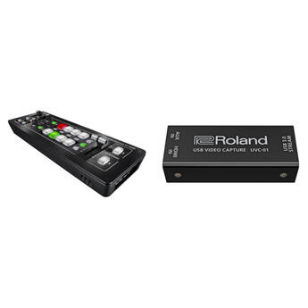 Roland V-1HD Portable 4 x HDMI Video Switcher & UVC-01 USB Capture Device Kit