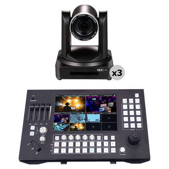 PTZCam Switch N8 8-Channel NDI Switcher and 3 x UV510A PTZ Camera Kit