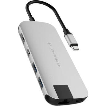 HYPER HyperDrive SLIM 8-in-1 USB-C Hub (Silver)