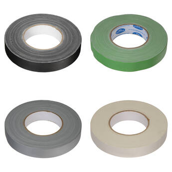 Savage Gaffer Tape Bundle (1" x 55 yd, 4-Pack, Black, Chroma Green, Gray, White)