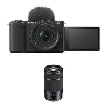Sony ZV-E10 II Mirrorless Camera with 16-50mm and 55-210mm Lenses Kit (Black)