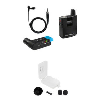 Sennheiser AVX-ME2 SET Digital Camera-Mount Wireless Omni Lavalier Microphone System Kit with Outdoor Wind Protection (Black Fur, 1.9 GHz)