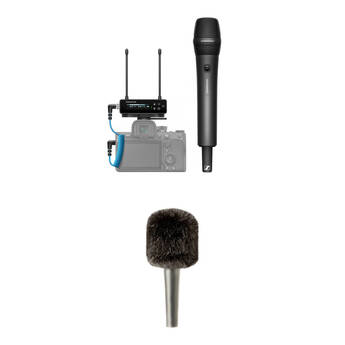 Sennheiser EW-DP 835 SET Camera-Mount Digital Wireless Handheld Microphone System Kit with Short-Haired Big Windbubble (R4-9: 552 to 607 MHz)