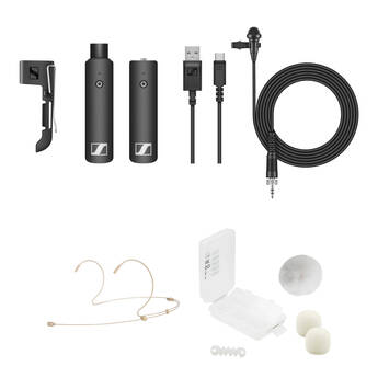 Sennheiser XSW-D LAVALIER SET Digital Wireless Lavalier and Beige Headset Microphone System with White Outdoor Kit (2.4 GHz)