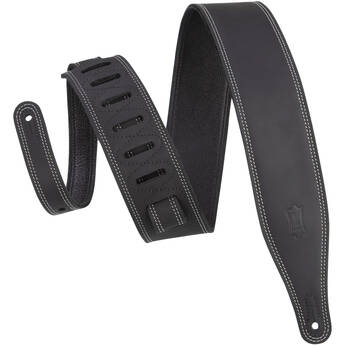Levy's Like Butter Series Leather Guitar Strap (Double-Stitched Black)