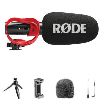 RODE VideoMic GO II-H Analog/USB Microphone Desktop Kit for Apple Lightning Devices