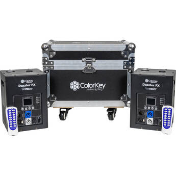ColorKey Dazzler FX MK2 Cold Spark Machines with Road Case (Black, 2-Pack)