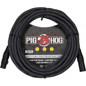 Pig Hog Hex Series XLR Microphone Cable (Gray, Straight to Straight, 25')
