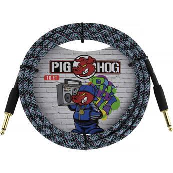 Pig Hog Vintage Series 1/4" Instrument Cable (Blue Graffiti, Straight to Straight, 10')