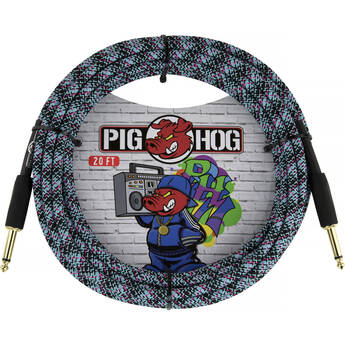 Pig Hog Vintage Series 1/4" Instrument Cable (Blue Graffiti, Straight to Straight, 20')
